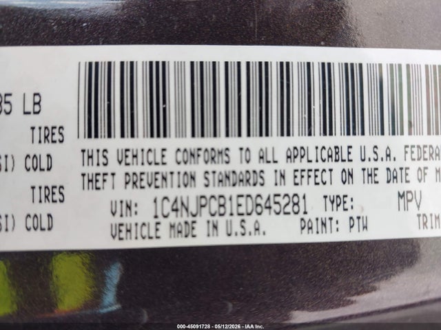 Продажа на аукционе авто 2014 Jeep Patriot Limited, vin: 1C4NJPCB1ED645281, номер лота: 45091728