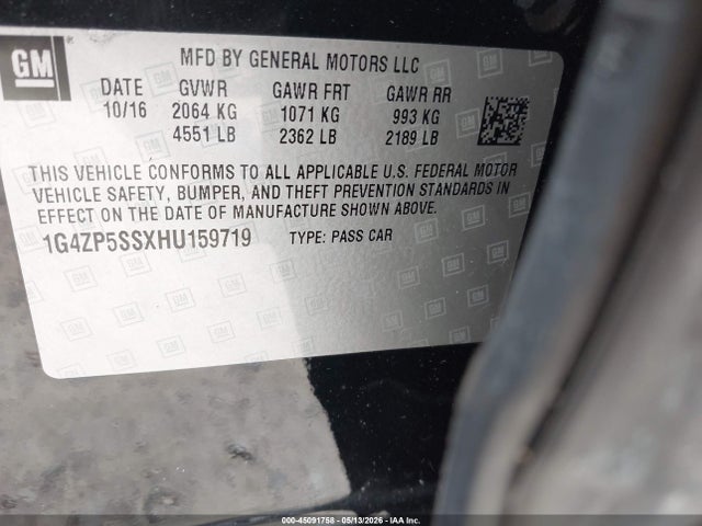 Aukcja sprzedaży 2017 Buick Lacrosse Essence, vin: 1G4ZP5SSXHU159719, numer aukcji: 45091758