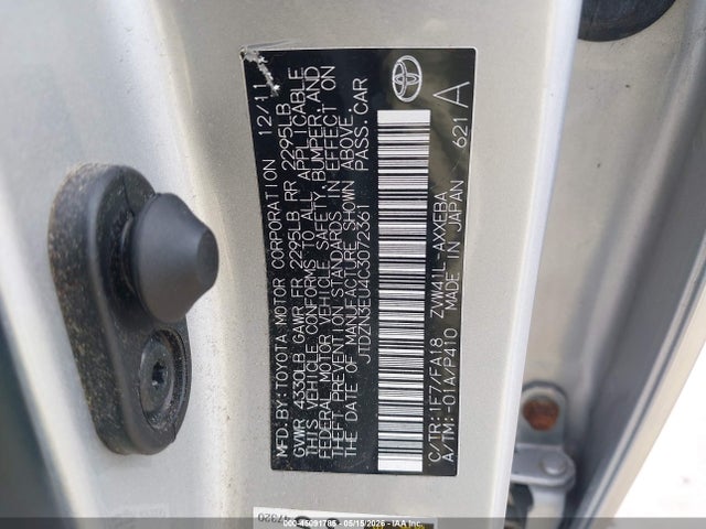 45091785 :رقم المزاد ، JTDZN3EU4C3072361 vin ، 2012 Toyota Prius V Three مزاد بيع