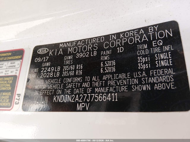Aukcja sprzedaży 2018 Kia Soul, vin: KNDJN2A27J7566411, numer aukcji: 45091798