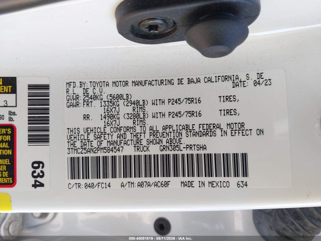 3TMCZ5AN2PM584547 Toyota Tacoma Sr5 V6