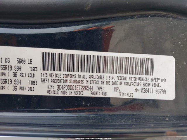 Продажа на аукционе авто 2014 Dodge Journey Limited, vin: 3C4PDDDG1ET226544, номер лота: 45091876