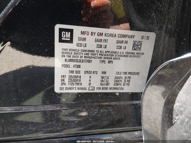 Aukcja sprzedaży 2020 Buick Encore Gx Fwd Select, vin: KL4MMDSL0LB131081, numer aukcji: 45091923