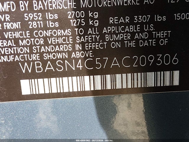 Продаж на аукціоні авто 2010 Bmw 550i Gran Turismo, vin: WBASN4C57AC209306, номер лоту: 45091962
