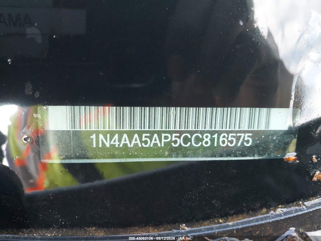 45092136 :رقم المزاد ، 1N4AA5AP5CC816575 vin ، 2012 Nissan Maxima 3.5 S مزاد بيع