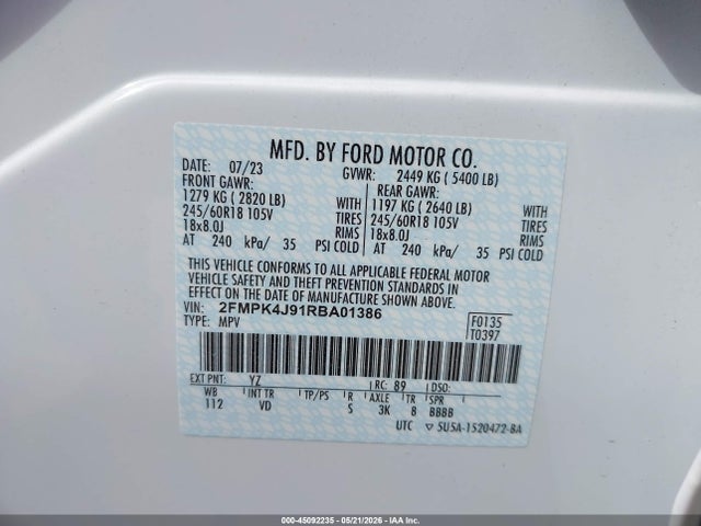 Ford EDGE SEL 2024 2FMPK4J91RBA01386 Image 9