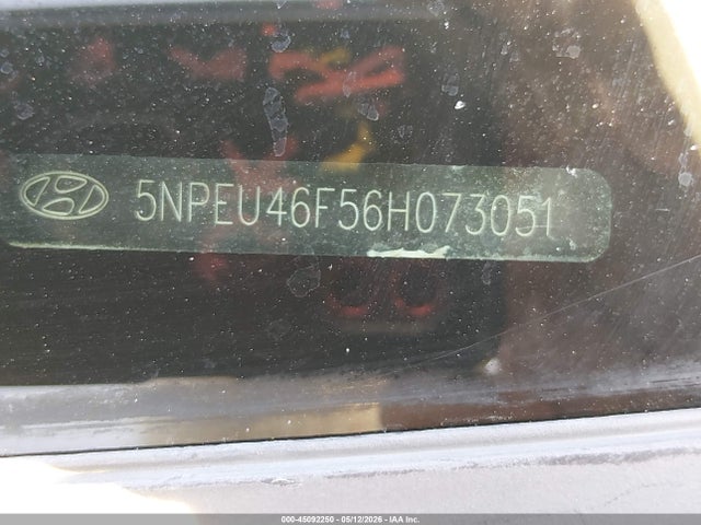 2006 Hyundai Sonata Gls V6/lx V6 მანქანა იყიდება აუქციონზე, vin: 5NPEU46F56H073051, აუქციონის ნომერი: 45092250