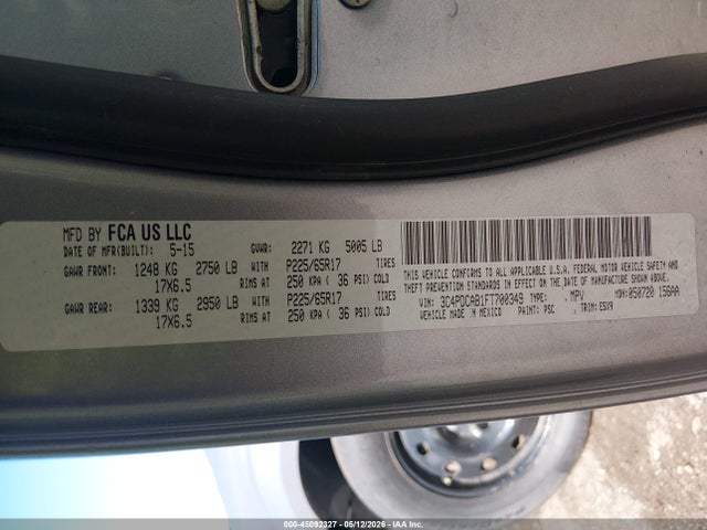 Aukcja sprzedaży 2015 Dodge Journey American Value Pkg, vin: 3C4PDCAB1FT700349, numer aukcji: 45092327