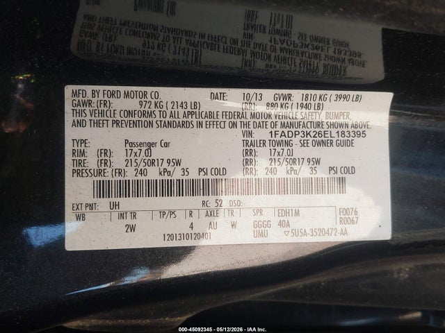 Aukcja sprzedaży 2014 Ford Focus Se, vin: 1FADP3K26EL183395, numer aukcji: 45092345