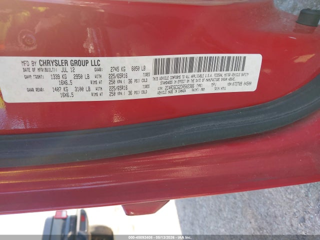 Продаж на аукціоні авто 2013 Dodge Grand Caravan Sxt, vin: 2C4RDGCG2DR502386, номер лоту: 45092408