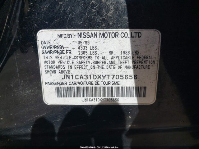 Aukcja sprzedaży 2000 Nissan Maxima Gle/gxe/se, vin: JN1CA31DXYT705656, numer aukcji: 45092466