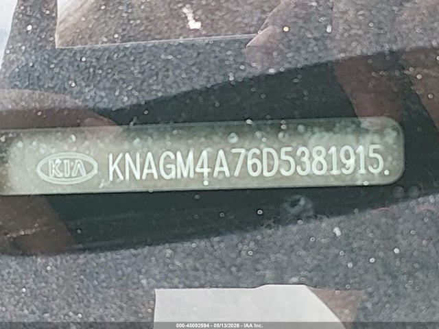 2013 Kia Optima Lx მანქანა იყიდება აუქციონზე, vin: KNAGM4A76D5381915, აუქციონის ნომერი: 45092594