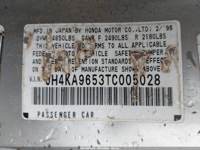 Aukcja sprzedaży 1996 Acura 3.5rl, vin: JH4KA9653TC005028, numer aukcji: 45092615