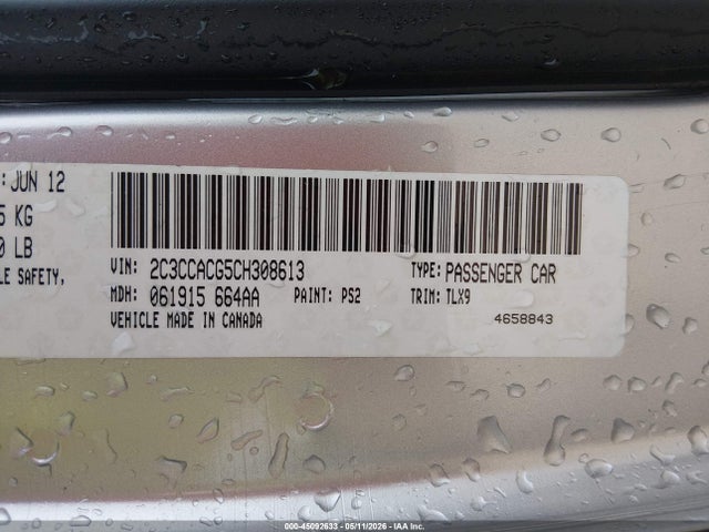 Aukcja sprzedaży 2012 Chrysler 300 Limited, vin: 2C3CCACG5CH308613, numer aukcji: 45092633