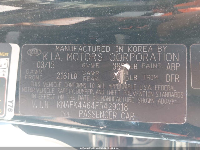 Продаж на аукціоні авто 2015 Kia Forte Lx, vin: KNAFK4A64F5429018, номер лоту: 45092661