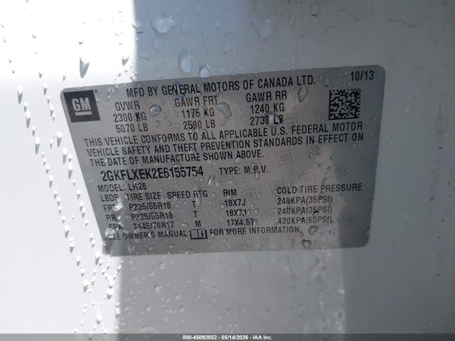 Продаж на аукціоні авто 2014 Gmc Terrain Slt-1, vin: 2GKFLXEK2E6155754, номер лоту: 45092852