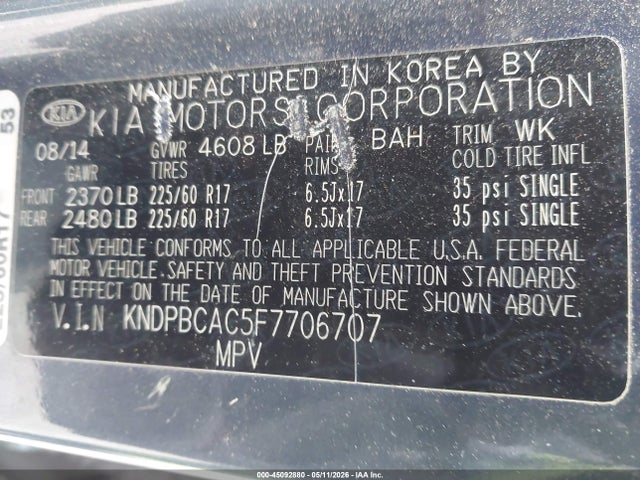 Продаж на аукціоні авто 2015 Kia Sportage Lx, vin: KNDPBCAC5F7706707, номер лоту: 45092880
