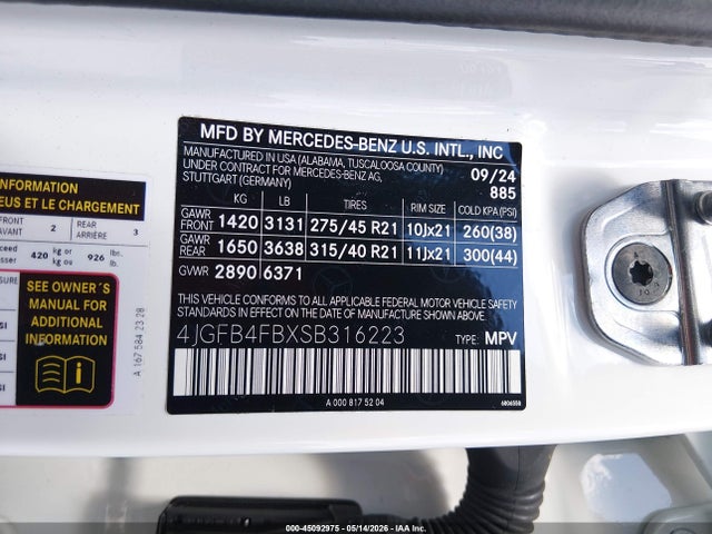 4JGFB4FBXSB316223 Mercedes-Benz Gle 350 4matic