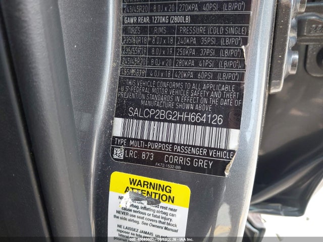 45093003 :رقم المزاد ، SALCP2BG2HH664126 vin ، 2017 Land Rover Discovery Sport Se مزاد بيع