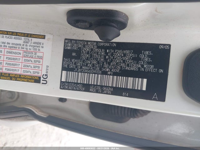 Продажа на аукционе авто 2006 Lexus Gx 470, vin: JTJBT20X660099308, номер лота: 45093022