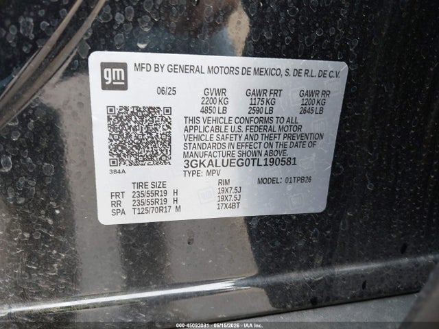 45093081 :رقم المزاد ، 3GKALUEG0TL190581 vin ، 2026 Gmc Terrain Awd Elevation مزاد بيع