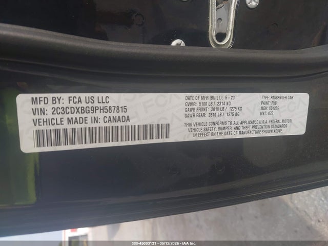 Продажа на аукционе авто 2023 Dodge Charger Sxt, vin: 2C3CDXBG9PH587815, номер лота: 45093131