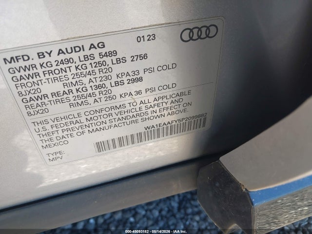 Продаж на аукціоні авто 2023 Audi Q5 Premium Plus 45 Tfsi S Line Quattro, vin: WA1EAAFY5P2099882, номер лоту: 45093182
