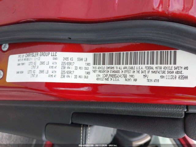 Продажа на аукционе авто 2014 Jeep Cherokee Sport, vin: 1C4PJMAB9EW141768, номер лота: 45093189