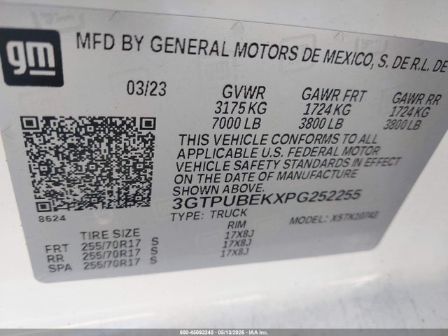 GMC Sierra 1500 4wd Standard Box Sle 2023 3GTPUBEKXPG252255 Image 9