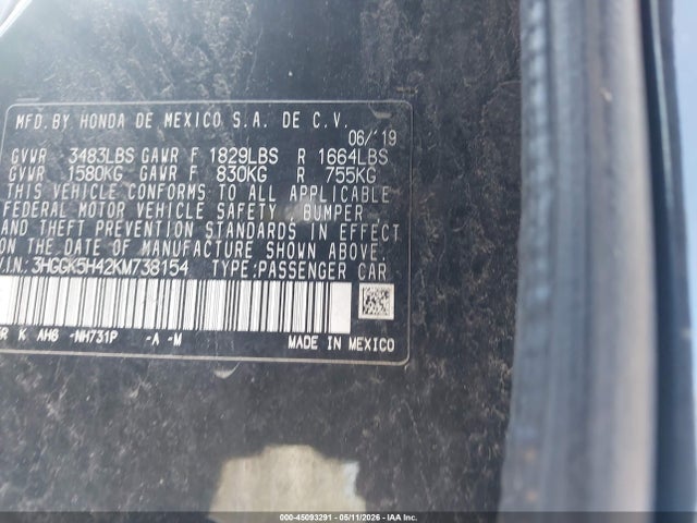 Продажа на аукционе авто 2019 Honda Fit Lx, vin: 3HGGK5H42KM738154, номер лота: 45093291
