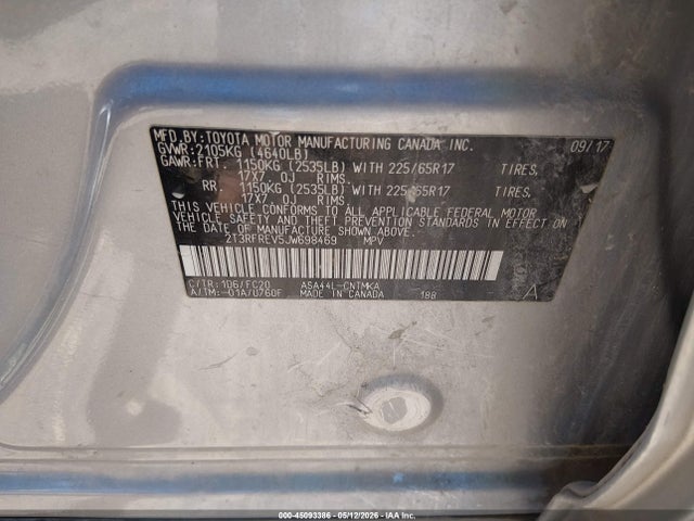 Aukcja sprzedaży 2018 Toyota Rav4 Xle, vin: 2T3RFREV5JW698469, numer aukcji: 45093386