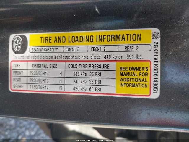 Продажа на аукционе авто 2013 Gmc Terrain Slt-1, vin: 2GKFLVEK6D6148051, номер лота: 45093388