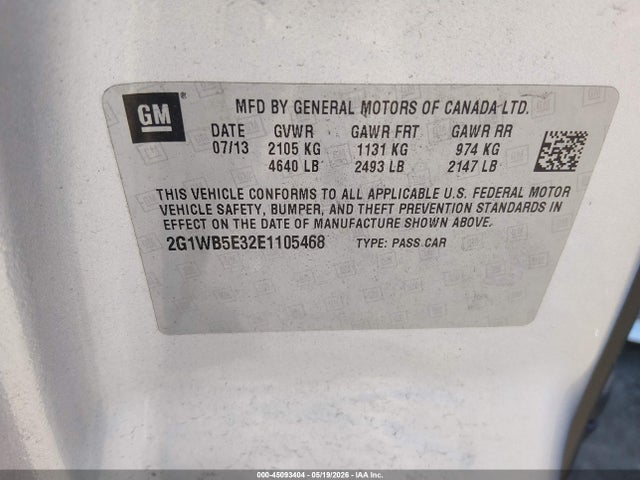 2G1WB5E32E1105468 Chevrolet Impala Limited Lt