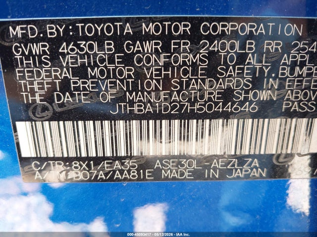 Продаж на аукціоні авто 2017 Lexus Is 200t, vin: JTHBA1D27H5044646, номер лоту: 45093417