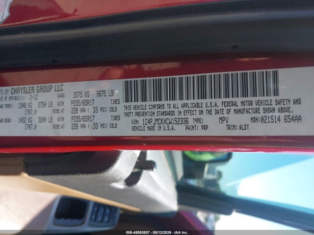 Продаж на аукціоні авто 2012 Jeep Liberty Limited Edition, vin: 1C4PJMCKXCW152336, номер лоту: 45093507