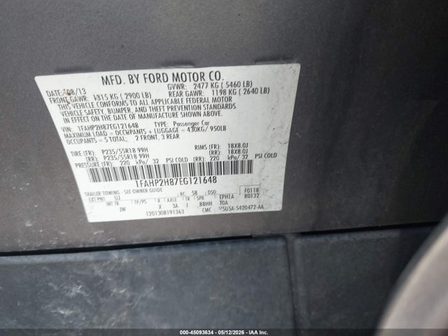 Aukcja sprzedaży 2014 Ford Taurus Sel, vin: 1FAHP2H87EG121648, numer aukcji: 45093634