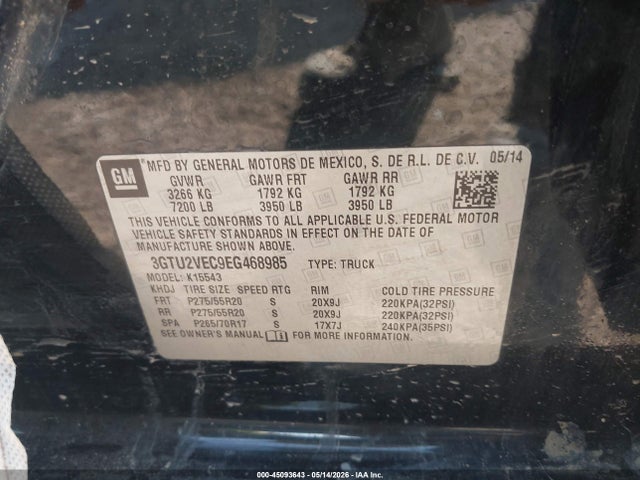 GMC Sierra 1500 Slt 2014 3GTU2VEC9EG468985 Image 9