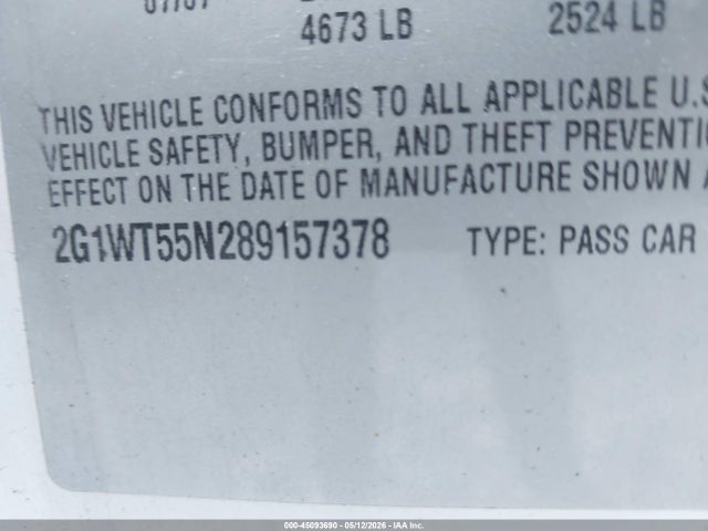 45093690 :رقم المزاد ، 2G1WT55N289157378 vin ، 2008 Chevrolet Impala Lt مزاد بيع
