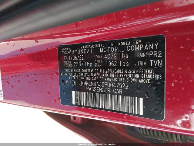Aukcja sprzedaży 2023 Hyundai Elantra Hybrid Limited, vin: KMHLN4AJ8PU047529, numer aukcji: 45093730