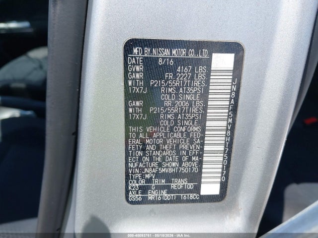 Nissan Juke Sv 2017 JN8AF5MV8HT750170 Image 9