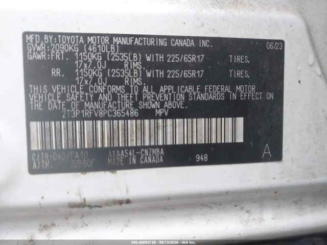 Продажа на аукционе авто 2023 Toyota Rav4 Xle, vin: 2T3P1RFV8PC365486, номер лота: 45093788