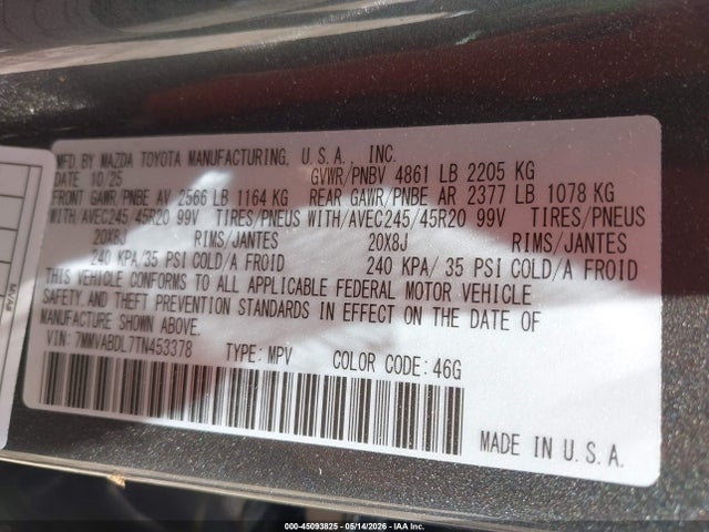 Продажа на аукционе авто 2026 Mazda Cx-50 2.5 S Premium, vin: 7MMVABDL7TN453378, номер лота: 45093825