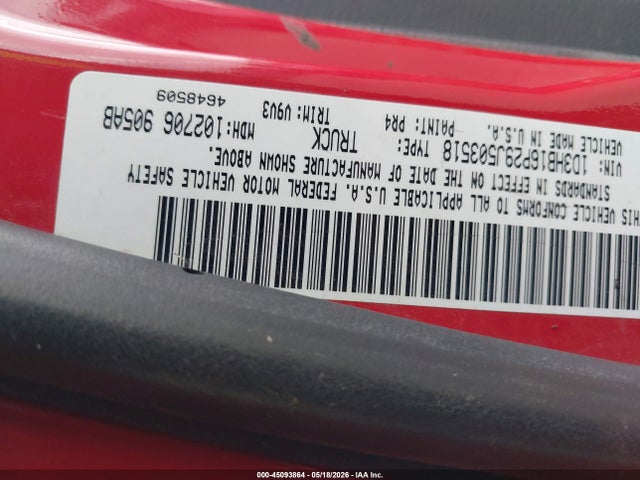 Aukcja sprzedaży 2009 Dodge Ram 1500 St, vin: 1D3HB16P29J503518, numer aukcji: 45093864