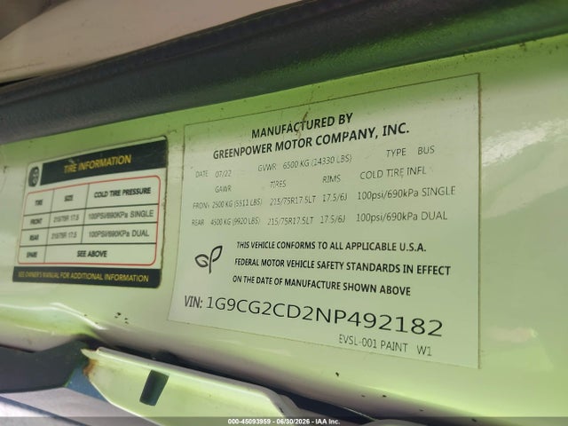 Greenpower Motors Evc210 2022 1G9CG2CD2NP492182 Image 20