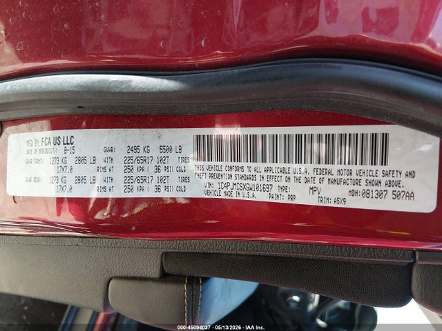 Продаж на аукціоні авто 2016 Jeep Cherokee Latitude, vin: 1C4PJMCSXGW101697, номер лоту: 45094037