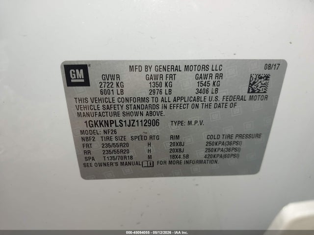 Продажа на аукционе авто 2018 Gmc Acadia Denali, vin: 1GKKNPLS1JZ112906, номер лота: 45094055