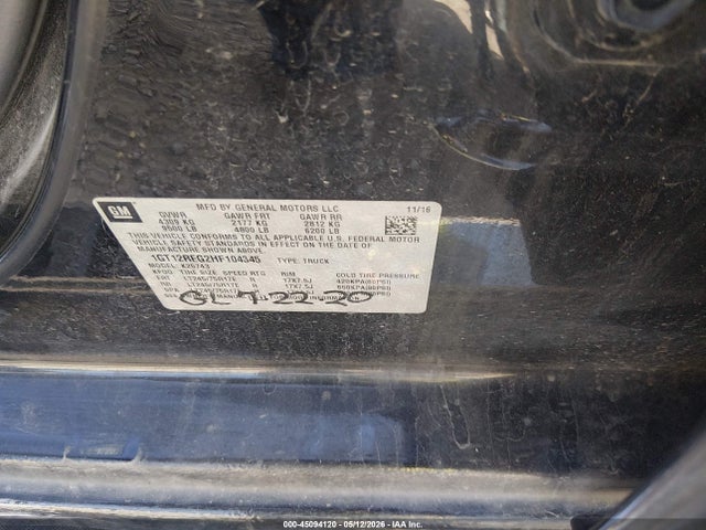 Aukcja sprzedaży 2017 Gmc Sierra 2500hd, vin: 1GT12REG2HF104345, numer aukcji: 45094120