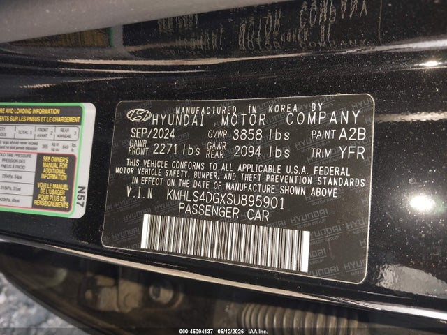 2025 Hyundai Elantra Sel Convenience მანქანა იყიდება აუქციონზე, vin: KMHLS4DGXSU895901, აუქციონის ნომერი: 45094137