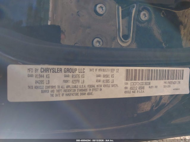 Продаж на аукціоні авто 2013 Dodge Dart Limited, vin: 1C3CDFCH1DD136338, номер лоту: 45094294