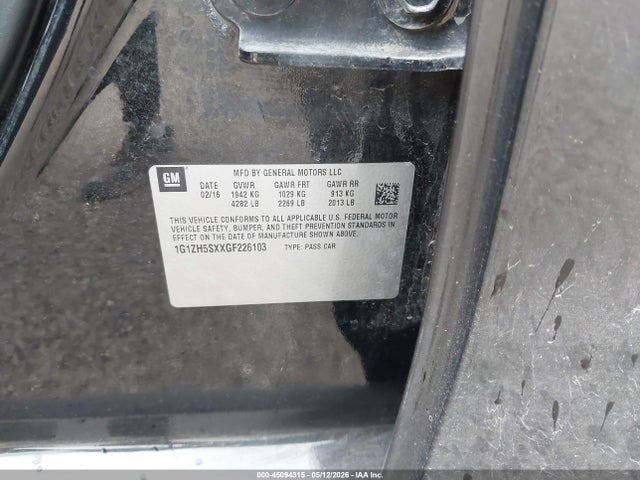 1G1ZH5SXXGF226103 Chevrolet Malibu Premier